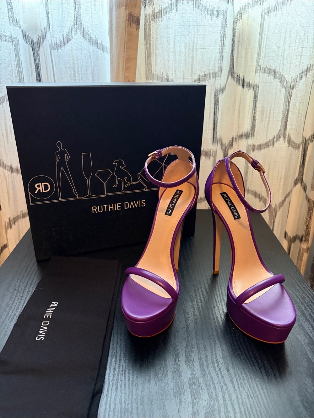 Ruthie Davis Violet Platform Ankle-Strap Heels